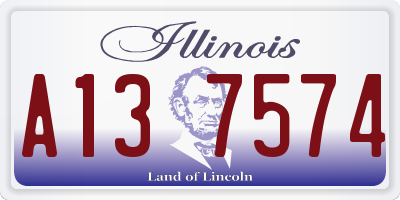 IL license plate A137574