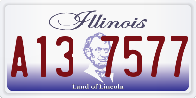 IL license plate A137577