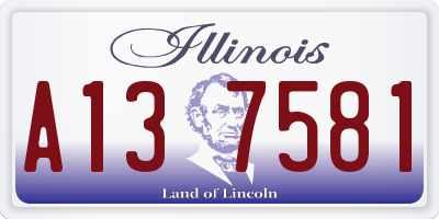 IL license plate A137581