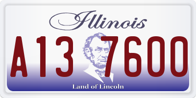 IL license plate A137600