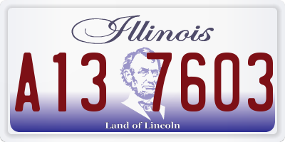 IL license plate A137603