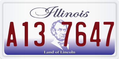 IL license plate A137647