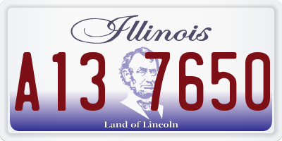 IL license plate A137650