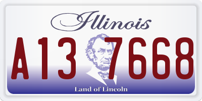 IL license plate A137668