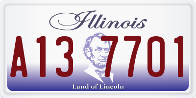 IL license plate A137701