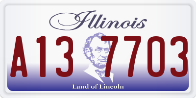 IL license plate A137703