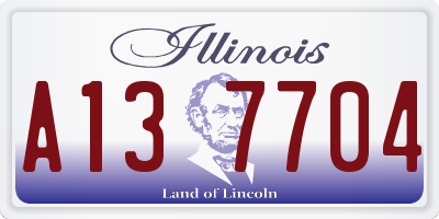 IL license plate A137704