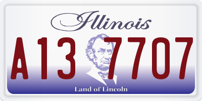 IL license plate A137707