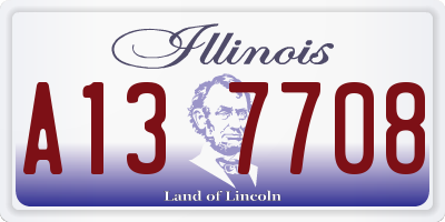 IL license plate A137708