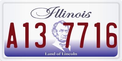 IL license plate A137716