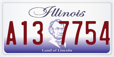 IL license plate A137754