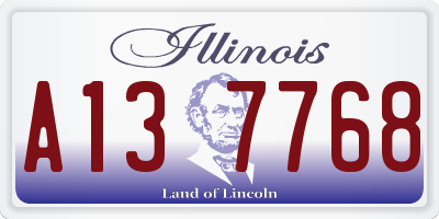 IL license plate A137768