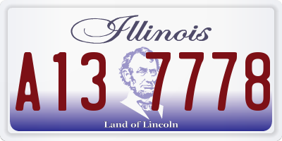 IL license plate A137778