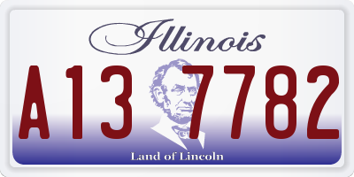 IL license plate A137782