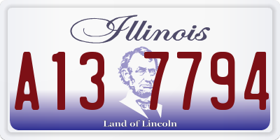 IL license plate A137794
