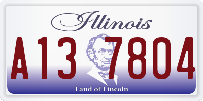 IL license plate A137804