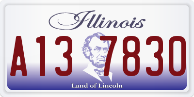 IL license plate A137830
