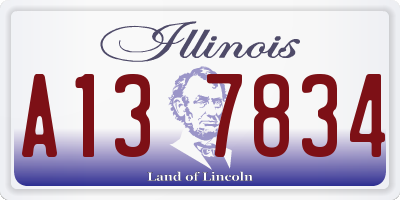 IL license plate A137834