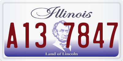 IL license plate A137847