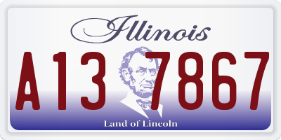 IL license plate A137867