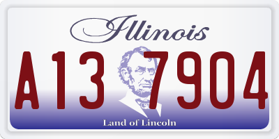 IL license plate A137904