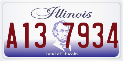 IL license plate A137934
