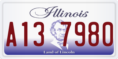 IL license plate A137980