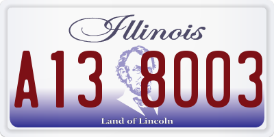 IL license plate A138003