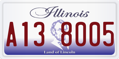 IL license plate A138005