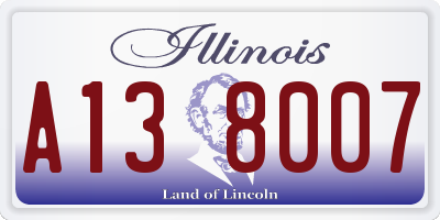 IL license plate A138007