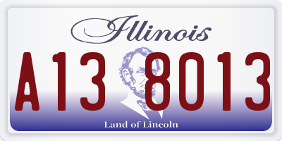IL license plate A138013