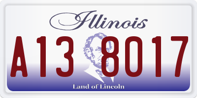 IL license plate A138017