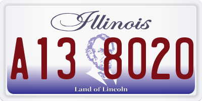 IL license plate A138020