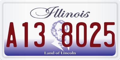 IL license plate A138025
