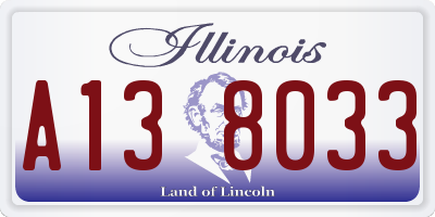 IL license plate A138033