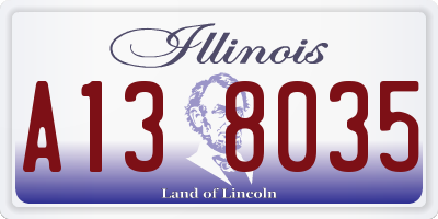 IL license plate A138035