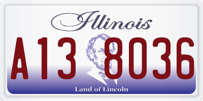 IL license plate A138036