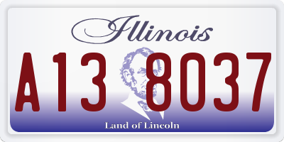 IL license plate A138037