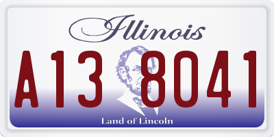 IL license plate A138041