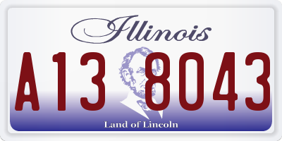 IL license plate A138043