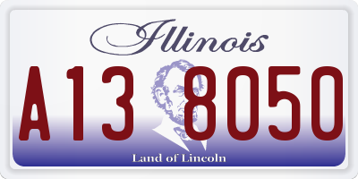 IL license plate A138050