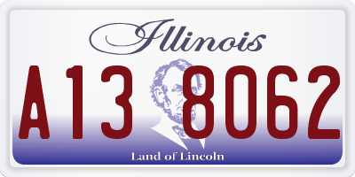 IL license plate A138062