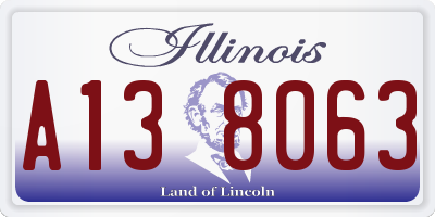 IL license plate A138063