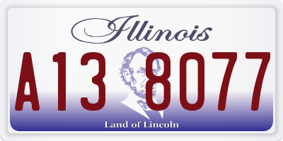 IL license plate A138077