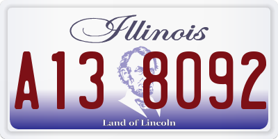 IL license plate A138092