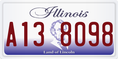 IL license plate A138098