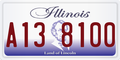 IL license plate A138100