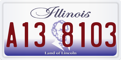IL license plate A138103