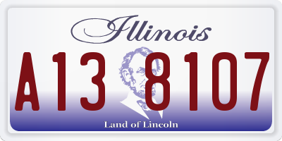 IL license plate A138107