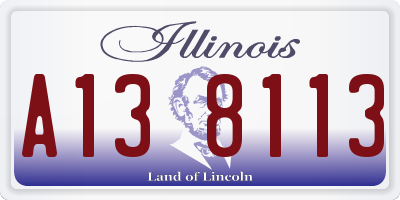 IL license plate A138113